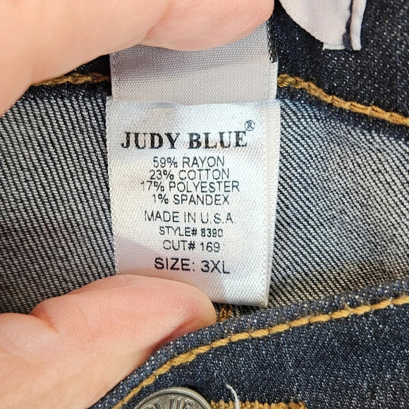 Judy Blue Womens Med Wash Stretch Skinny Leg Jeans Sz 3XL Slight Distressed - Picture 6 of 12